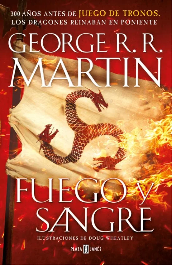 portada de Fuego y Sangre, en tapa blanda grande de George R. R. Martin